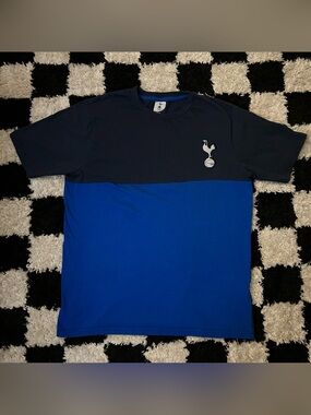 Tottenham Hotspur FC Blue T-Shirt Mens Large Official Badge Soccer Club Tee